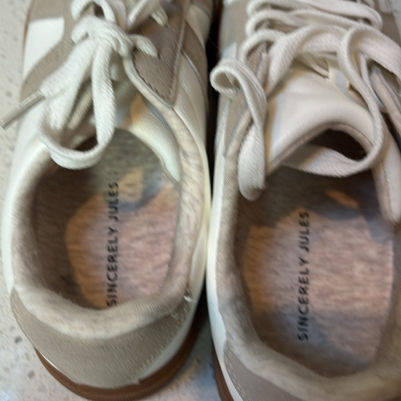Sincerely Jules Women's White/tan Lace Sneakers Bailey 9M - Picture 7 of 8